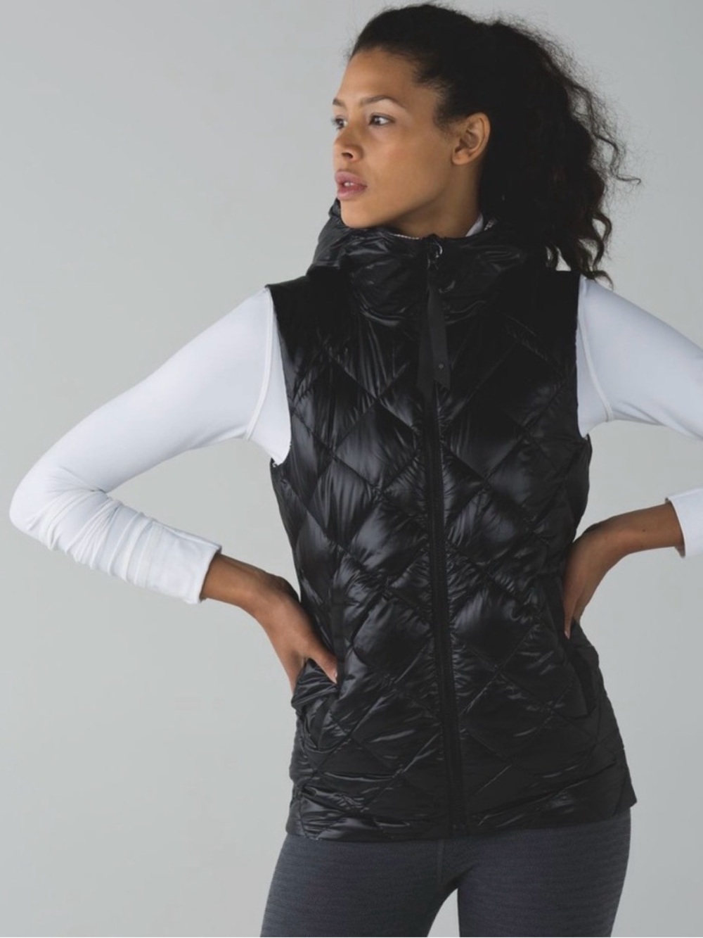 Lululemon The Fluffiest Vest Reversible Black / Ziggy Snake Butter Pink
Black